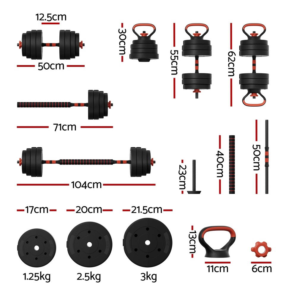 Adjustable 7-in-1 Weight Set – Home Strength Training Kit (Up to 40kg)