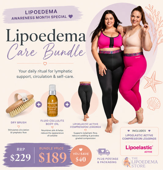 Lipoedema Awareness Month Care Bundle | Lipoelastic Leggings, Body Oil & Dry Brush