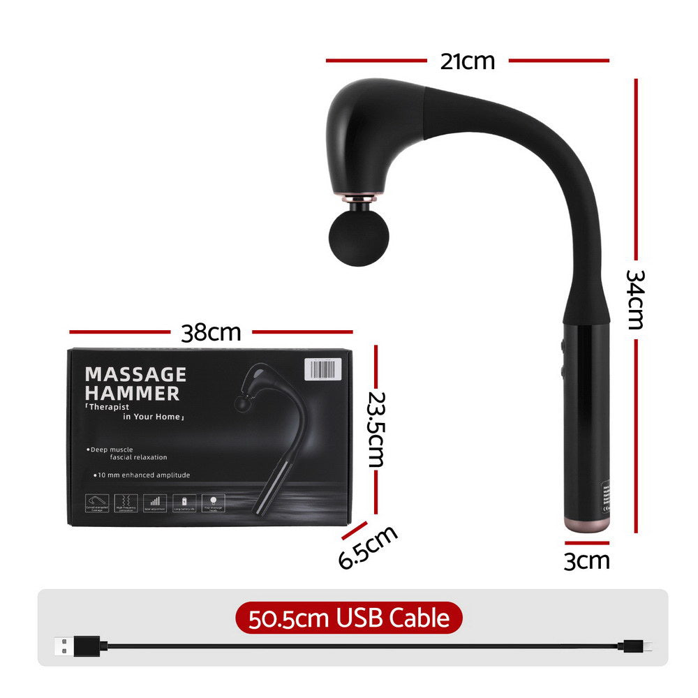 Everfit Massage Gun with Extended Handle | Percussion Massager for Muscle Recovery, Circulation & Full-Body Self-Care