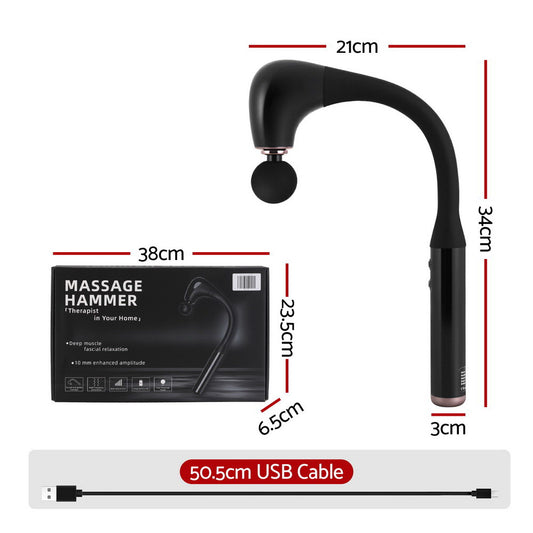 Everfit Massage Gun with Extended Handle | Percussion Massager for Muscle Recovery, Circulation & Full-Body Self-Care