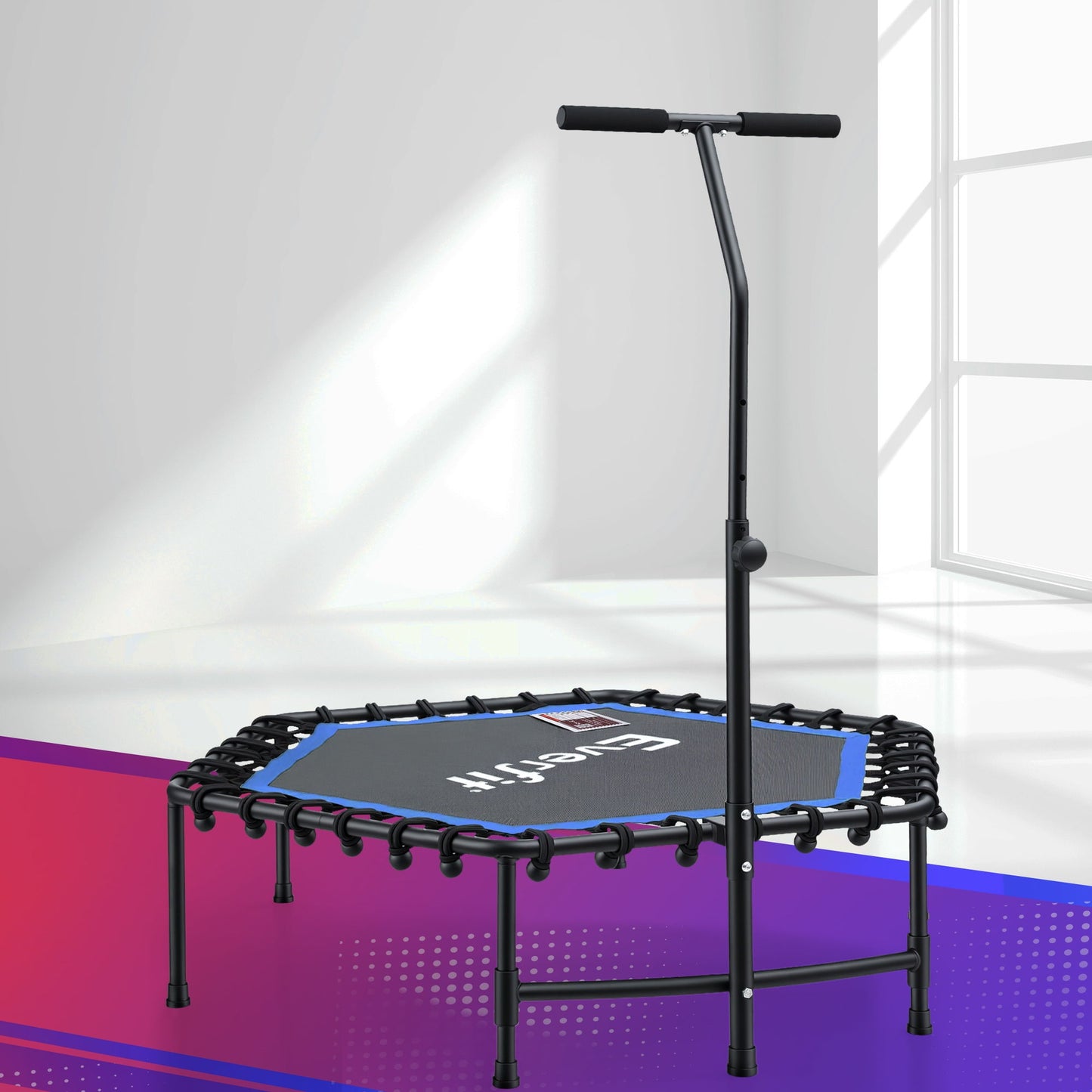 Lipoedema Rebounder Trampoline with Stability Handle -  48inch Blue