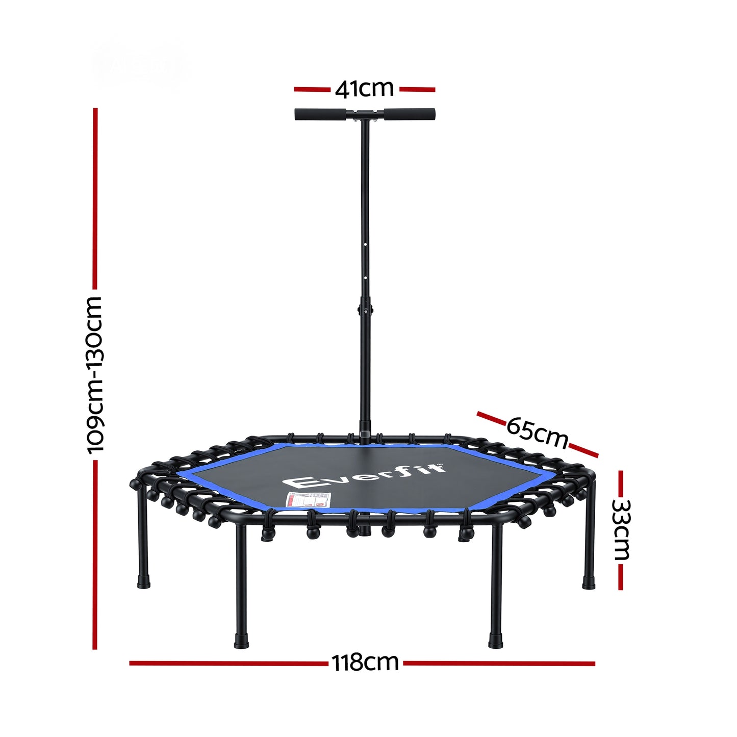 Lipoedema Rebounder Trampoline with Stability Handle -  48inch Blue