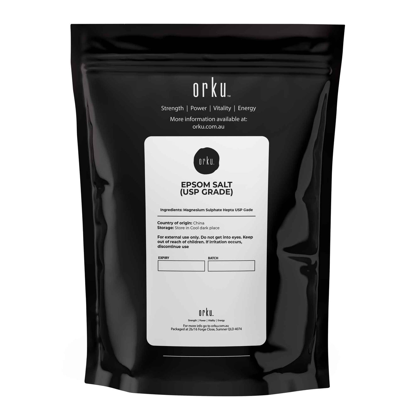 Orku Epsom Salt 400g (USP Grade) | Magnesium Sulphate Bath Soak for Relaxation & Self-Care