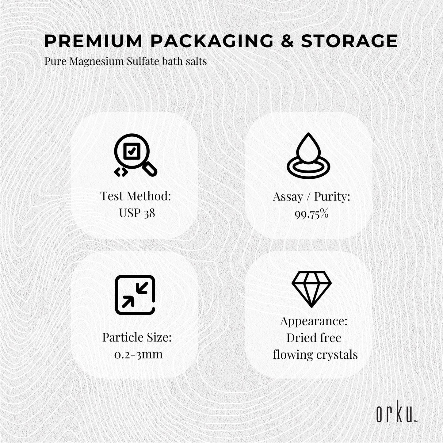 Orku Epsom Salt 2kg (USP Grade) | Magnesium Sulphate Bath Soak for Relaxation & Self-Care
