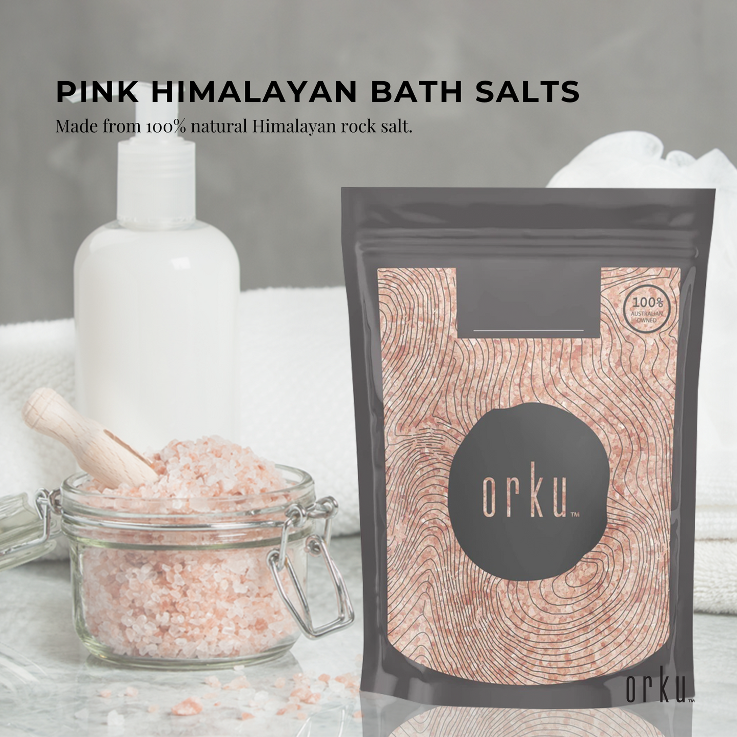 Pink Himalayan Bath Salts 1kg | Natural Mineral Bath Soak for Relaxation & Skin Care Rituals