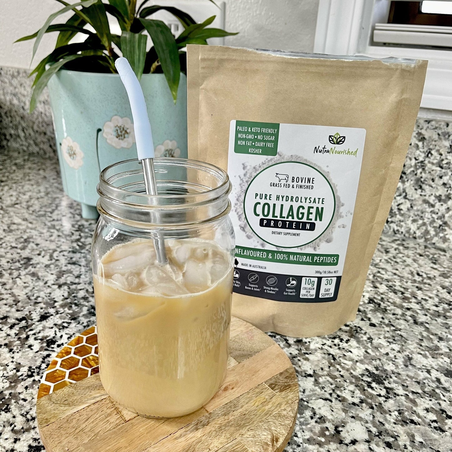 Nutra Nourished Collagen Powder 300g | Unflavoured Hydrolysed Collagen Peptides (Grass-Fed Bovine Protein)
