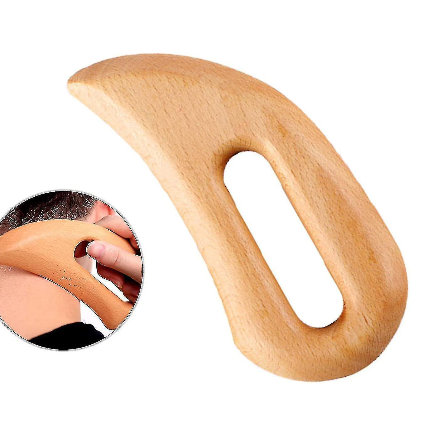 Wooden Body Massage Tool | Handheld Gua Sha Paddle for Self-Massage, Circulation & Skin Support